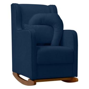 Imagem de Poltrona Amamentação Balanço Base De Madeira Maciça Bouclê - SOFA STOR