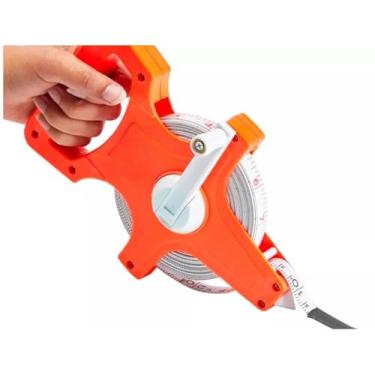 Imagem de Trena Longa Fita De Fibra Vidro Caixa Aberta 30m x 14mm