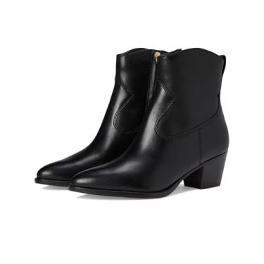 Imagem de Lauren Ralph Lauren Bota Chelsea feminina de couro polido Harpher, Preto, 35