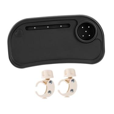 Imagem de Fenteer Bandeja universal para lanches em carrinhos de bebê, acessório profissional para carrinho de bebê, porta-copos para carrinho de bebê, Preto