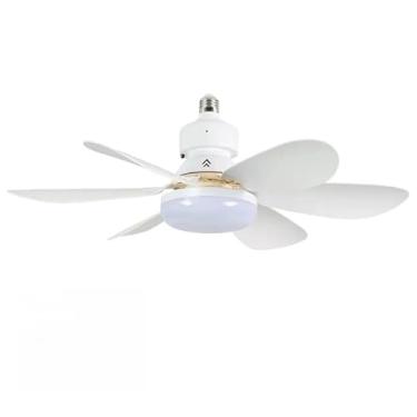 Imagem de Ventilador de Teto 80W Lâmpada 3 Cores E27 Silencioso Bivolt 2 em 1 Controle Remoto PREMIUM(40W 52CM)