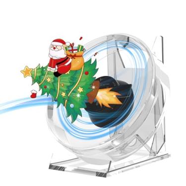 Imagem de Ventilador holográfico 3D, projetor de ventilador holográfico 3D de 4,7 polegadas com capa giratória e controle remoto para placas de lojas comerciais, bar, Halloween, Natal, festas (12 cm, 4G)