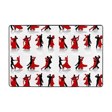 Imagem de Zeraoke Tapetes de área de dança de salão para sala de estar 1,2 x 1,5 m, tapete macio e moderno, tapetes antiderrapantes para decoração de casa, tapete lavável para quarto, jantar, dormitório, quarto