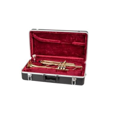 Imagem de Crossrock Capa de trompete para chifre Bb | Acabamento preto texturizado com interior de veludo, trava de segurança, pés de metal e alça destacável (CRA865TRBK)