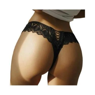Imagem de Calcinha G String Transparente De Renda De Cintura Baixa Para Mulheres