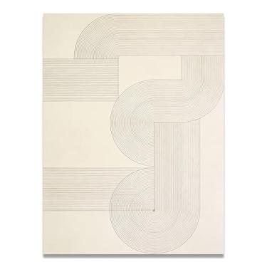 Imagem de Cores moderadas Arte em tela minimalista: Serenidade tons neutros grande área em branco para decoração de espaço calmo 60 x 90 cm sem moldura