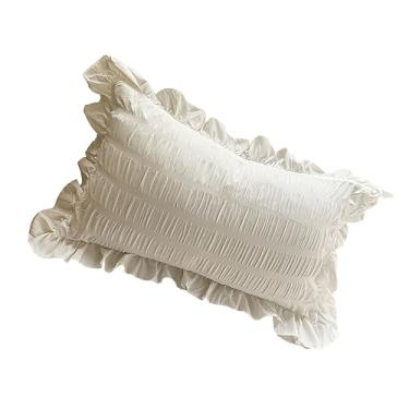 Imagem de HEEPDD Capas de Almofadas Com Babados, Fronhas, Lindas Capas Respiráveis ​​para Estudantes, Dormitório, de Almofadas Com Babados de Quarto, Necessidades Diárias Domésticas Com de Cor Pura