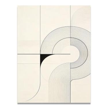 Imagem de LKXGRRSFG Arte em tela minimalista: tons neutros de serenidade, grande área em branco para decoração de espaço calmo 60 x 75 cm, sem moldura