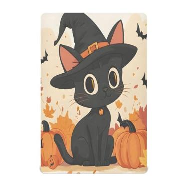 Imagem de xigua Lençol de berço fofo de gato preto para meninas e meninos, lençol macio e respirável adequado para berço padrão e cama infantil 71 x 132 cm