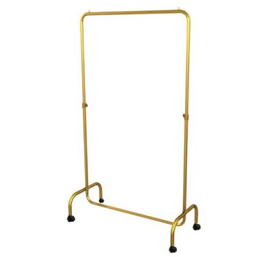 Imagem de Arara Desfile 150cm Com Rodinhas para Roupas Reforçada Altura Regulável (DOURADA)