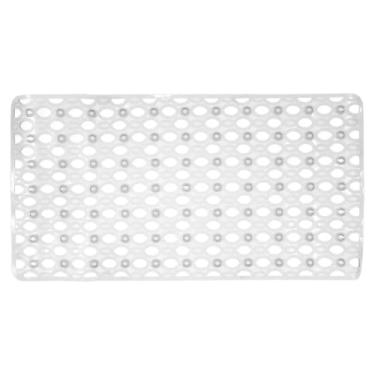 Imagem de Tapete Antiderrapante para Box de Banheiro, Cristal Retangular, Transparente, 67 x 35 cm, com Ventosas