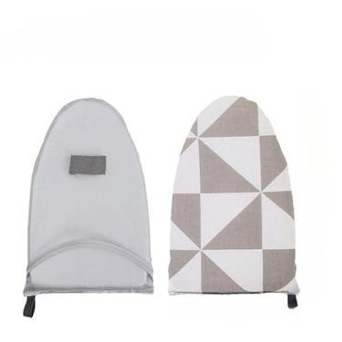 Imagem de Mini tábua de passar a vapor portátil luva de passar a ferro com alça de dedo acessórios de vaporizador resistentes ao calor para roupas (losango cinza)