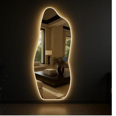 Imagem de Espelho Orgânico Magnus LED Touch 90x40 – Espelho Moderno para Banheiro, Quarto e Sala