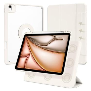 Imagem de Dwopar Capa para iPad Air de 13 polegadas M3/M2 2025/2024, iPad Pro 12,9 polegadas 6ª/5ª geração 2022/2021 com suporte para lápis, suporte vertical, capa magnética removível com três dobras,