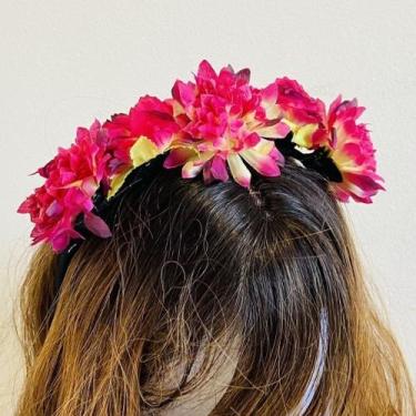 Imagem de Tiara de Flores Coloridas para Penteados - Pistache Acessórios, Pink, 