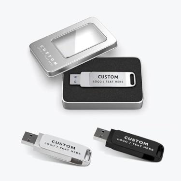 Imagem de Unidades flash OTG personalizadas com conector USB-C e USB-A duplo, pacote com 50 unidades de polegar personalizadas USB 2.0/3.0 para marca comercial, brindes promocionais, eventos, embalagem