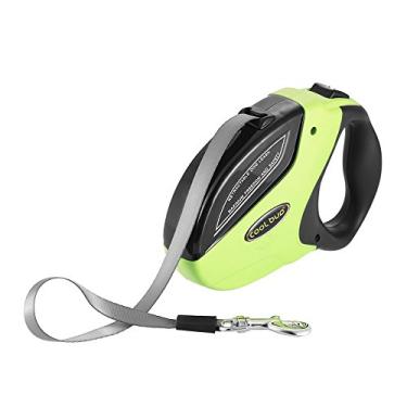 Imagem de Coleira retrátil para caminhar com cachorro botão de trava e fita náilon 16 pés case ABS alto cabo anti-derrapante cachorros pequenos médios grandes até 110lbs oferece liberdade