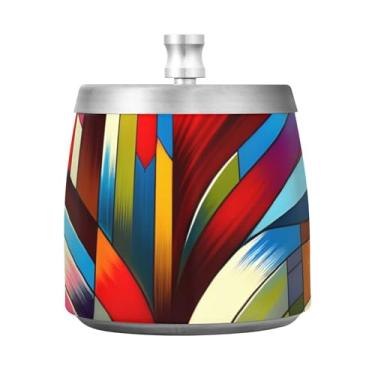 Imagem de Cinzeiros abstratos coloridos de amor, cinzeiro anti-mosca de aço inoxidável, cinzeiros para uso ao ar livre para pátio