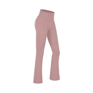 Imagem de Calça feminina super macia flare cintura alta controle de barriga trei