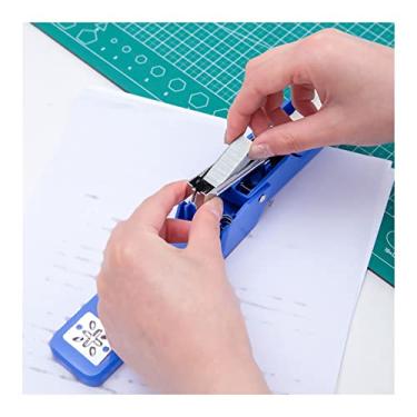 Imagem de YOUTHINK Grampeador Giratório, Material de Metal ABS, Grampeador de Mesa Durável para Escritório e Escola, Liga de 2 a 20 Folhas Com 50 Fixadores de Papel (Azul)