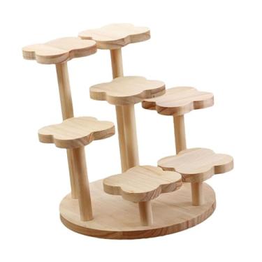 Imagem de Baoblaze Mini Suporte de Madeira para Plantas, Expositor Multifuncional para Artesanato, Perfumes, Velas e Brinquedos - Ideal para Exposição em Mesa.