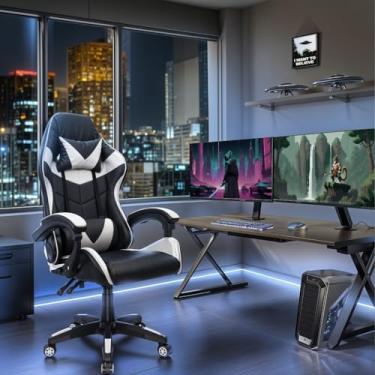 Imagem de Cadeira Gamer Ergonômica Reclinável para Escritório e Home Office até 180kg (Branco)