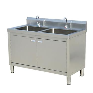 Imagem de Armário de pia de aço inoxidável de cozinha independente, armário de pia utilitário com pia de aço integrada, armário de pia de lavanderia com torneira, armário de pia integrado, armazenamento de