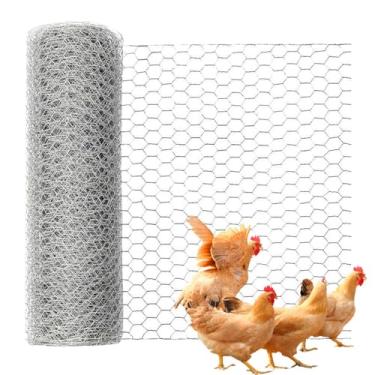 Imagem de Rede Avícola, Rede de Metal Galvanizado Resistente, Malha De Arame Para Cercamento De Animais E Aves, Para Artesanato, Galinheiro, Jardim, Treliça, Canteiro De Flores, Composteira, Parede De Pedra,