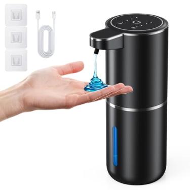 Imagem de Dispensador automático de sabonete, sem toque, recarregável por USB, espumante inteligente e líquido com 4 níveis ajustáveis, grande capacidade de 380 ml, fácil montagem na parede para cozinha e
