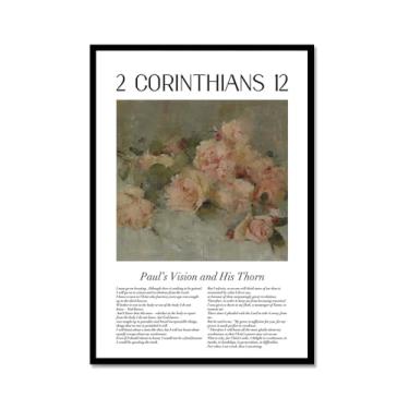 Imagem de Coleção de Salmos das Escrituras Monet Van Gogh Famosa Pintura em Aquarela Impressão Verso da Bíblia Pôster em Tela Decoração de Parede de Casa Cristã (SKU15,12x45,7 cm = (30 x 45 cm), Moldura de