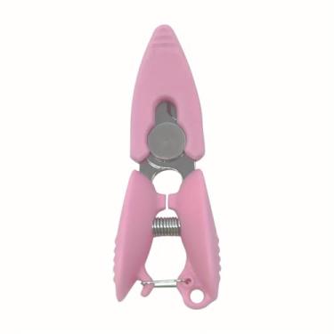 Imagem de 1 mini tesoura de metal de bolso, design ambidestro com mola, sem necessidade de bateria, aparador de linha para ponto cruz, uso em viagem, rosa