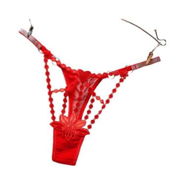 Imagem de Calcinha Sexy De Renda Com Recortes Baixa Na Cintura Transparente Resp