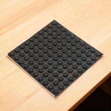 Imagem de Almofadas de feltro para móveis, pacote com 100, pretas, resistentes, amortecedores de feltro, almofadas grossas de amortecimento para cadeiras, mesas, armários, paredes, preto