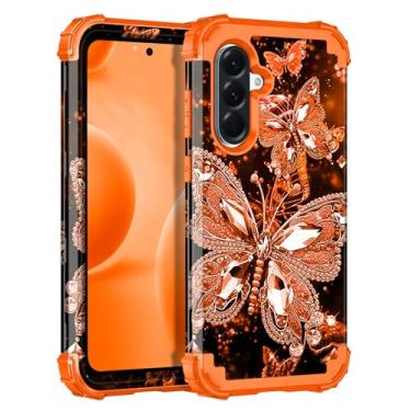 Imagem de Miqala Capa para Galaxy A36 5G/A56 5G, brilham no escuro, três camadas, resistente, à prova de choque, proteção total de plástico rígido + capa protetora de silicone macio para Samsung Galaxy A36/A56