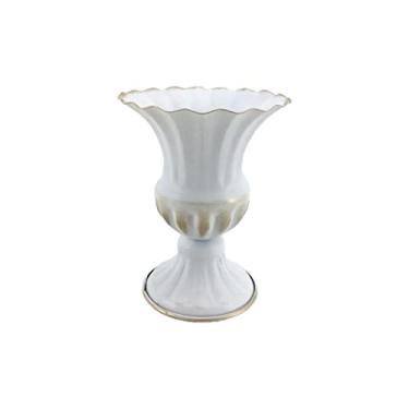 Imagem de Vasos 2 PCS Vaso de flores de metal vintage vaso de fazenda para arranjos florais frescos secos mesa centro de mesa rústico decoração de casa vaso de flores (cor: branco)