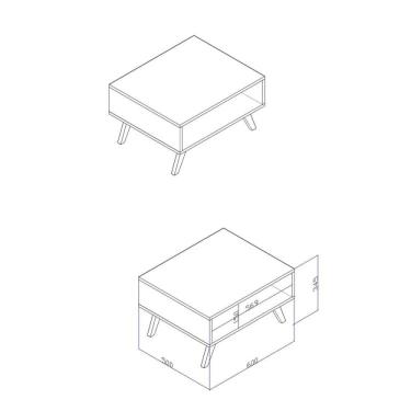 Imagem de Mesa de Centro Nicho Retangular Retrô Rt3020 Movelbento Rústico