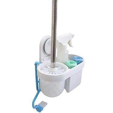 Imagem de SPOUR Escova de vaso sanitário, ventosa de banheiro, escova de vaso sanitário, conjunto de perfuração, escova criativa sem canto morto, limpeza de vaso sanitário, suporte para pendurar na parede