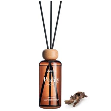 Imagem de M&SENSE Difusor de palheta de madeira Oud: fórmula atualizada conjunto de aromas não tóxicos de 186 ml com bastões, presentes de óleo essencial natural de longa duração para casa, quarto, decoração de