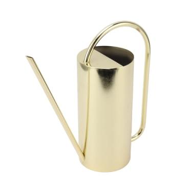 Imagem de Asixxsix Regador para plantas de interior, regador pequeno de 1500 ml com design elegante em aço inoxidável e bico longo para plantas de casa, flores e suculentas (Ouro)