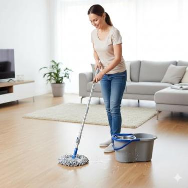 Imagem de Mop Balde Esfregão Giratório Com Alça Sortido cesto inox