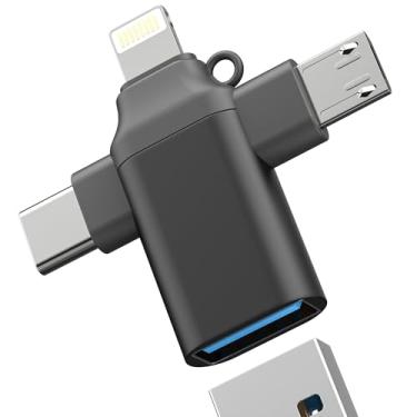 Imagem de Adaptador USB para tipo C (3 em 1) Micro USB C Lightning macho OTG fêmea para Apple para iPhone 17 16 15 14 Pro Max MacBook Converter Thunderbolt para iPad 3.0 cabo de porta câmera compatível com