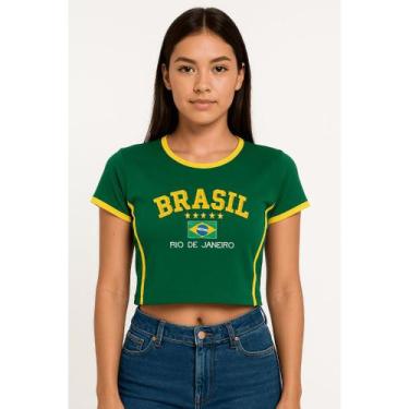 Imagem de Camisa Feminina Bordada BabyLock Brasil - BabyTee, Verde, P