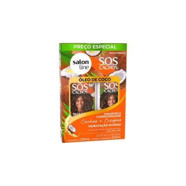 Imagem de Kit Shampoo300ml+Condicionador 200ml SOS Cachos Óleo de Coco - SALON L