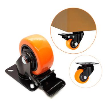 Imagem de Rodinha Rodízio Giratória Reforçada Com Trava 40mm