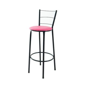 Imagem de Banqueta Banco de 3 Arame – Ideal para Cozinha, Bares e Área Gourmet, Resistente e Compacta(ROSA)