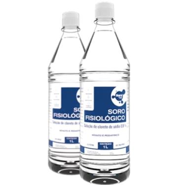 Imagem de Soro Fisiológico Hearst 1L, Branco, Kit com 2 Unidades