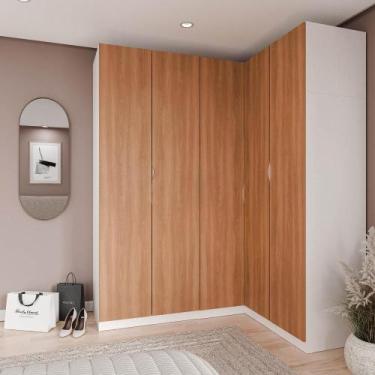 Imagem de Guarda Roupa Modulado de Canto 5 Portas 3 Peças Hera CabeCasa MadeiraM