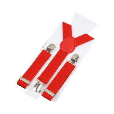 Imagem de Suspensórios Ajustáveis De Couro Elástico Em Cores Sólidas Para Crianç