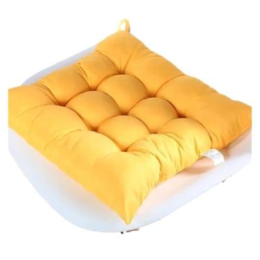 Imagem de Almofadas de assento grossas coloridas para cadeira almofada de jardim almofada têxtil para casa jardim casa no escritório jardim jantar cozinha (amarelo)