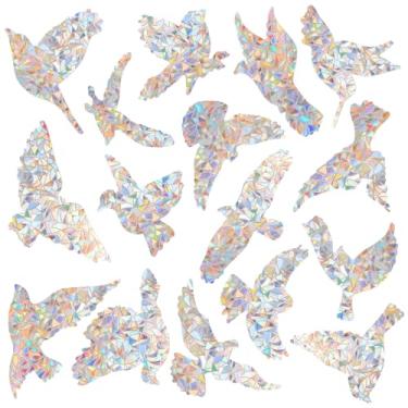 Imagem de 16 peças de decalques de janela anticolisão, adesivos de pássaros para janelas de vidro, adesivos e filmes de prevenção de golpes de janela de beija-flor, impedimento de pássaros para fora, decorações